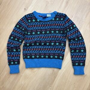 VTG Ocean Pacific Boys Sweater Small Multicolor Colorful 80s Grandpa Geometric